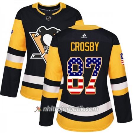 Dame Ishockey Pittsburgh Penguins Tröja Sidney Crosby 87 Adidas 2017-2018 Svart USA Flag Fashion Authentic Dame Ishockey Pittsburgh Penguins Tröja Sidney Crosby 87 Adidas 2017-2018 Svart USA Flag Fashion Authentic